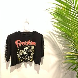 Rock Rose Couture Crop Tee